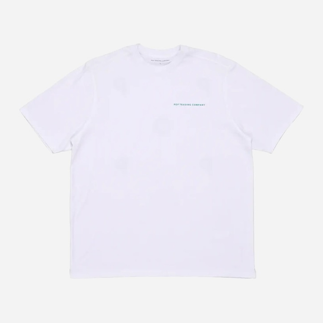 T-shirt bawełniany męski Pop Trading Company Logo POPSS24-02-007 S Biały (8720261868950) - obraz 1