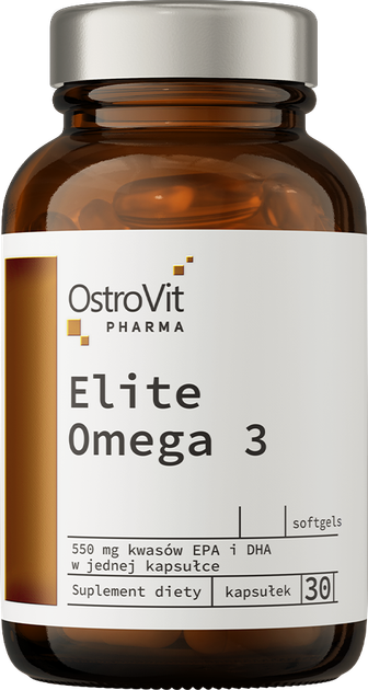 Харчова добавка OstroVit Pharma Elite Omega 3 30 капсул (5903246225310) - зображення 1