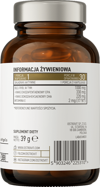 Suplement diety OstroVit Pharma Elite Omega 3 30 kapsułek (5903246225310) - obraz 2