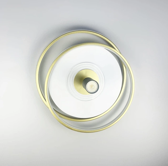 Потолочная люстра LED Light House LNF-17458 75W GD+WT бело-золотая со спотом (цоколь GU10) круглой формы - изображение 6