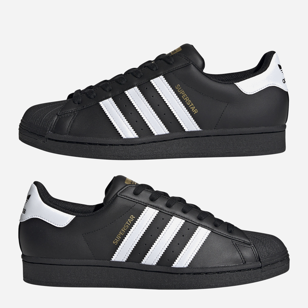 Sneakersy męskie skórzane do kostki adidas Originals Superstar EG4959 45.5 (UK 10.5) Czarne (4062051419145) - obraz 2