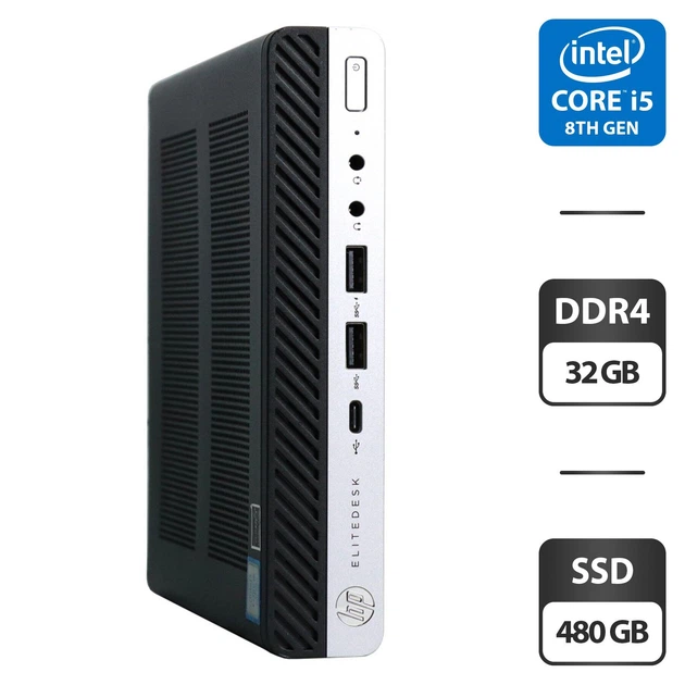 Неттоп HP EliteDesk 800 G4 Desktop Mini USFF / Intel Core i5-8500