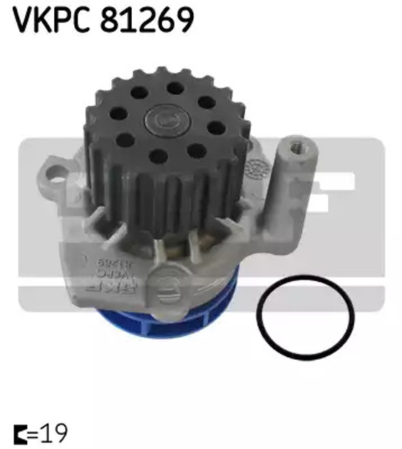 Помпа, водяной насос SKODA RAPID, SEAT ALHAMBRA, SKF (VKPC81269) - изображение 1