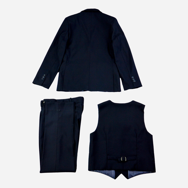 Підлітковий класичний костюм (піджак + жилет + штани) для хлопчика Cool Club CCB1422030-00 158 см Синій (5902568309463) - зображення 2