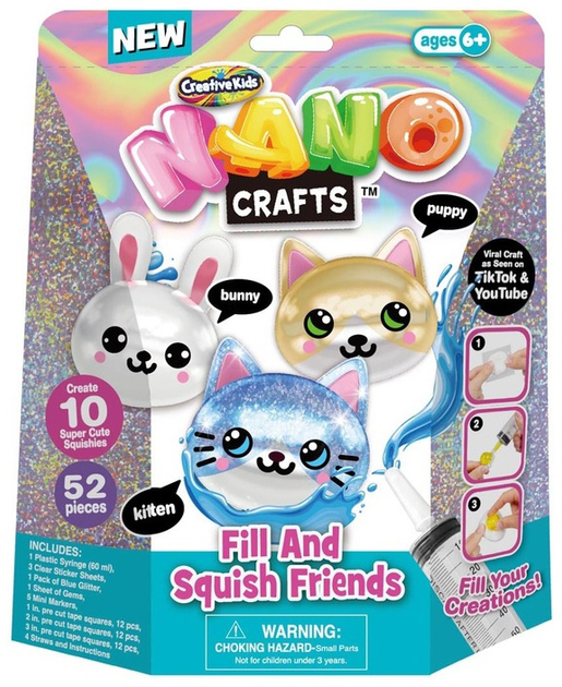 Набір для творчості Creative Kids Nano Crafts Fill & Squish Friends (0653899649074) - зображення 1