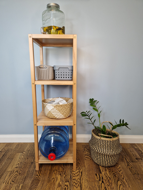Стелаж (етажерка) 1150х360х360 мм WoodDecor з натурального дерева 4 ...