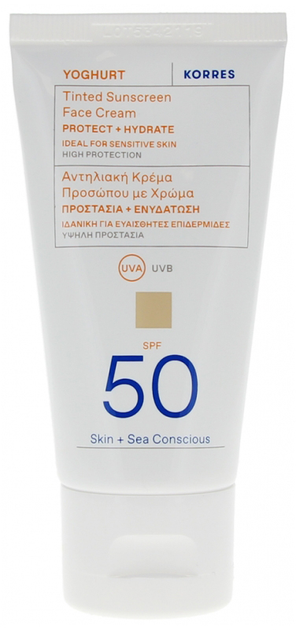 Сонцезахисний крем для обличчя Korres Yoghurt Tinted з фільтром SPF 50 Nude 50 мл (5203069126444) - зображення 2