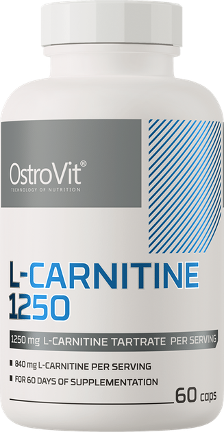 Carnitine OstroVit L-Carnitine 1250 60 kapsułek (5903246222401) - obraz 1