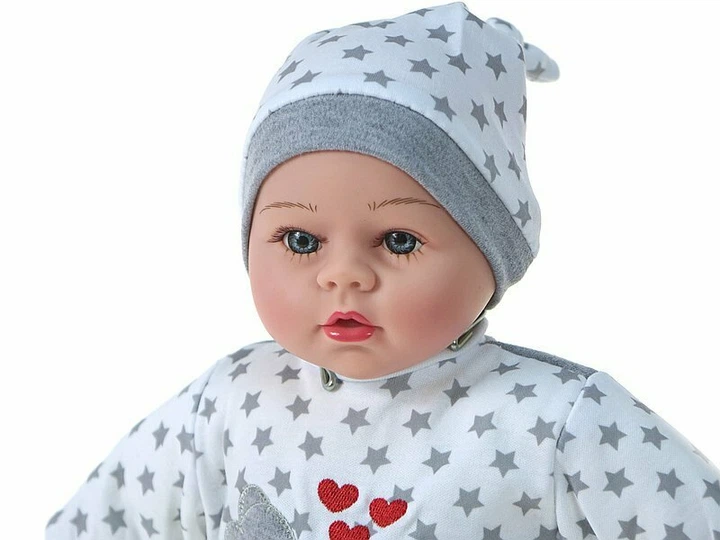 Пупс Adar Gray Polka Dot Suit Співає і говорить польською мовою 40 см (5901271587694) - зображення 3