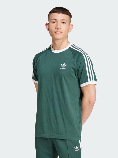 Акція на Футболка бавовняна чоловіча Adidas Originals 3-Stripes Tee IY8720 M Зелена від Rozetka