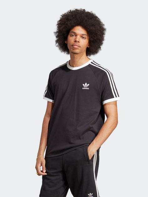 Adidas essentials 3 stripe t shirt mens hotsell