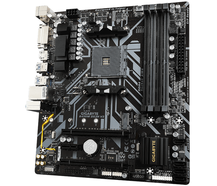 Материнська плата Gigabyte B450M DS3H V2 - Фото 3 Материнська плата Gigabyte B450M DS3H V2 - изображение 3
