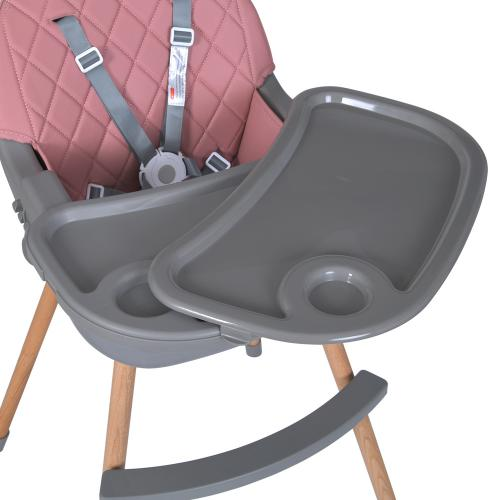 Детский стульчик для кормления деревянный El Camino LUMI ME 1111 Pink Розовый - изображение 5
