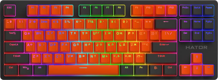 Клавиатура Hator Rockfall 2 Mecha Signature Edition Черная/Оранжевая ...