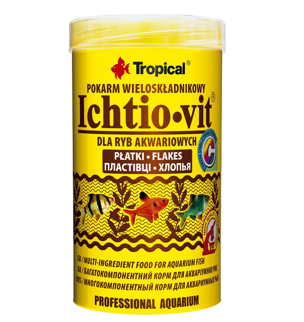 Корм для акваріумних риб Tropical пластівці Ichtio-Vit, 250мл/50гр - Фото 1 Корм для акваріумних риб Tropical пластівці Ichtio-Vit, 250мл/50гр - зображення 1