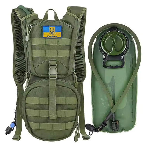 Тактический гидратор-рюкзак MOLLE  3 л питьевая система Олива KT6004801 - изображение 1