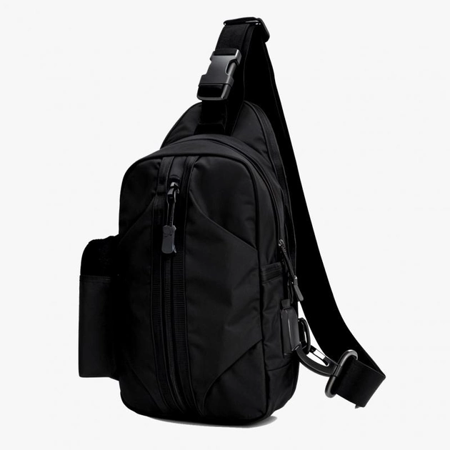 Тактична сумка 5126 black через плече водонепроникна з кордури на 4 кишені - зображення 1