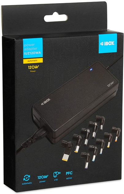Zasilacz iBOX do laptopa Acer, Asus, Compaq, Dell, HP, IBM, Lenovo, LG, Samsung, Toshiba 24V 6A 120W (IUZ120WA) - obraz 6