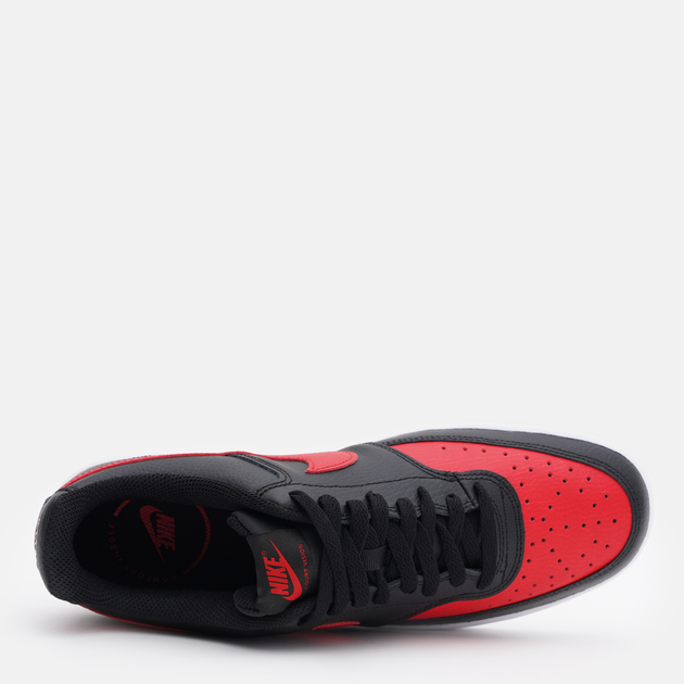 Sneakersy męskie skórzane Nike Court Vision Lo DV6488-001 44 (10US) Czarny/Czerwony (196149051185) - obraz 5