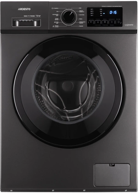 Стиральная машина узкая Ardesto Black Mars WMS-7117IDGBD – фото