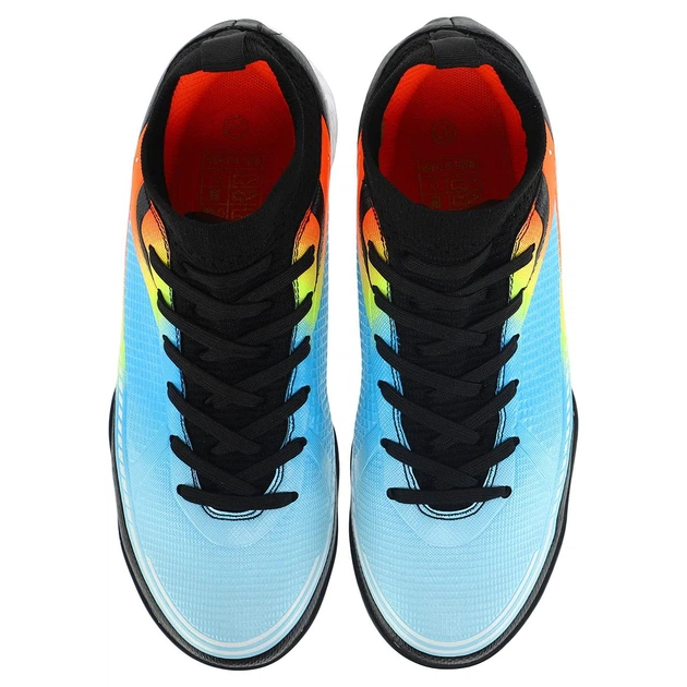 Сороконожки футбольные с носком SP-Sport Active 768G-1-1 размер 39 Black-Light Blue-Orange - изображение 5