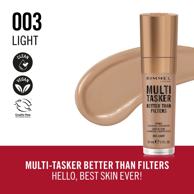 Baza pod makijaż Rimmel Multi Tasker Betten Than Filters 3 w 1 003 Light 30 ml (3616305400970) - obraz 3