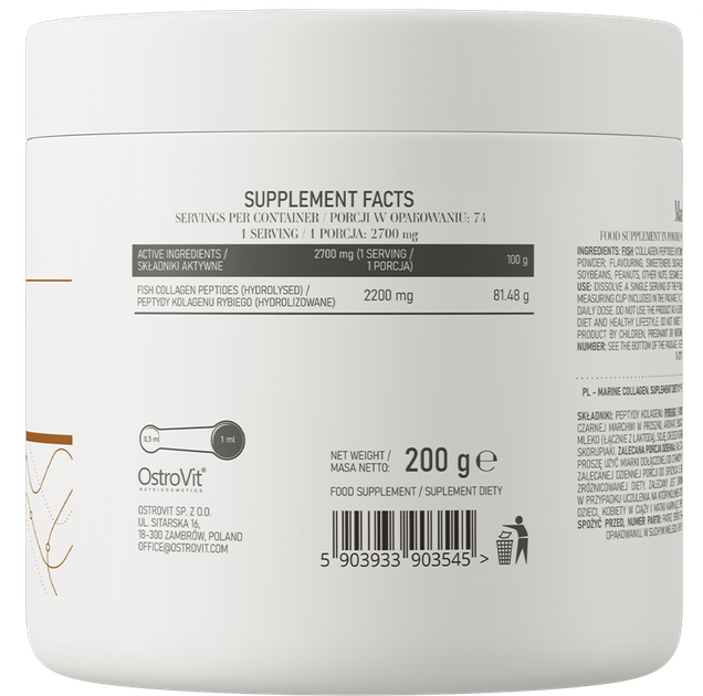 Suplement diety OstroVit Marine Collagen Czarna porzeczka 200 g (5903933903545) - obraz 2