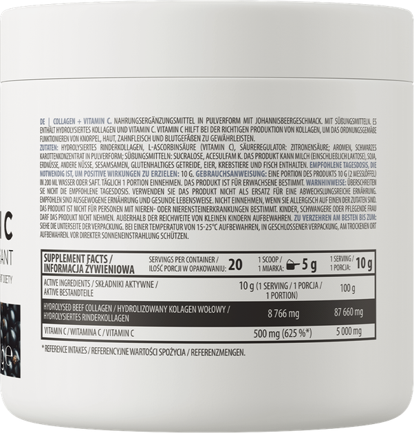 Suplement diety OstroVit Kolagen + Witamina C Czarna porzeczka 200 g (5903246224993) - obraz 2