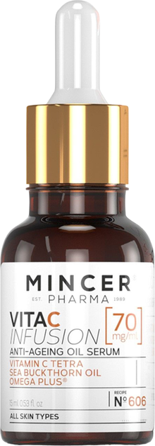 Сироватка для обличчя Mincer Pharma Vita C Infusion Anti-Ageing No.606 15 мл (5905669509855) - зображення 1