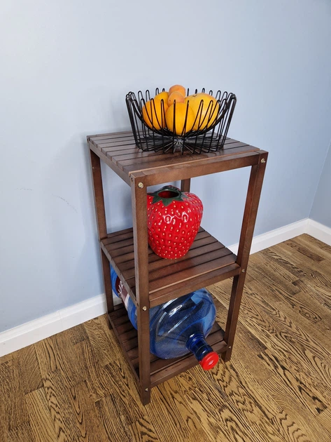 Стелаж (этажерка) 800х360х360 мм WoodDecor из натурального дерева 3 полочки Коричневый - изображение 3