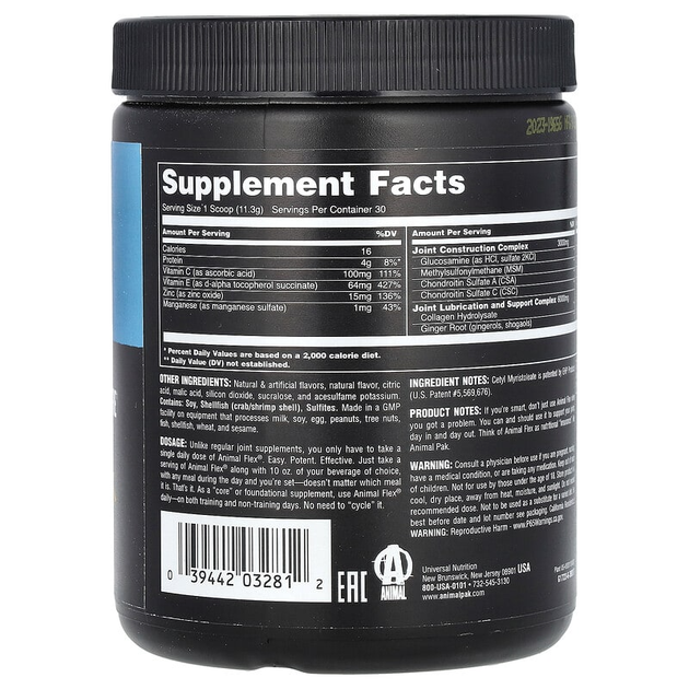 Universal Nutrition, Animal Flex, порошок для поддержки суставов, со вкусом апельсина, 399 г (UNN-03281) - изображение 2