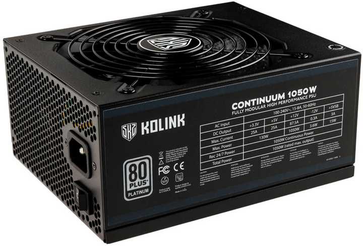 Блок живлення Kolink Continuum 80 PLUS Platinum modular 1050 W (KL-C1050PL-B) - зображення 1