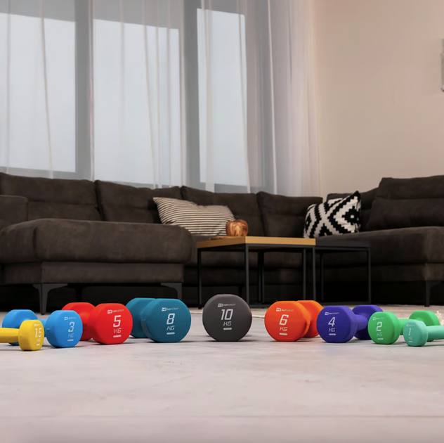 Гантели для фитнеса неопреновые круглые Hop-Sport HS-V040DR 2x4кг фиолетовый - изображение 5
