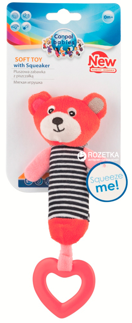 Canpol babies іграшка плюшева з пищалкою та зубогризкою BEARS 0+ рожевий 68/055_cor 5903407680552 - Фото 2 Canpol babies іграшка плюшева з пищалкою та зубогризкою BEARS 0+ рожевий 68/055_cor 5903407680552 - изображение 2