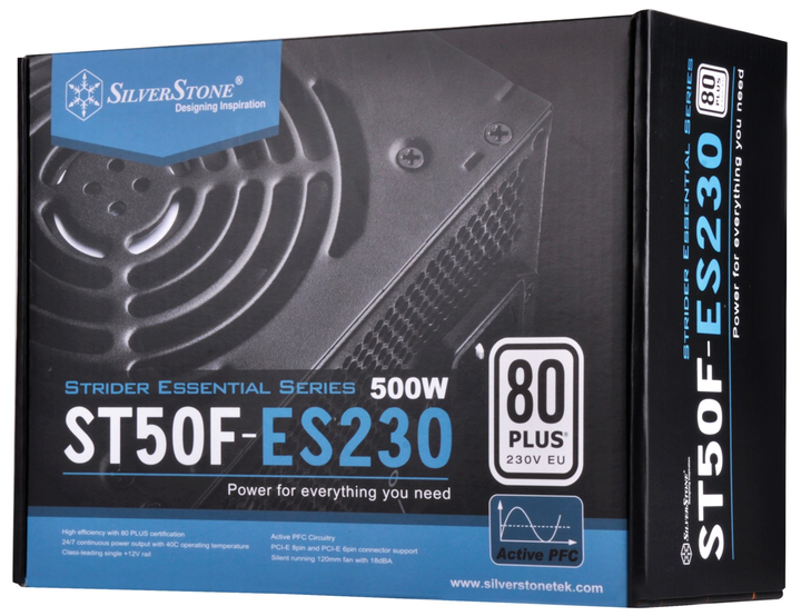 Блок живлення SilverStone Strider Essential ST50F-ES230 v2.0 500W Black (1486061) - зображення 6