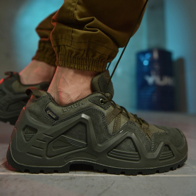 Мужские замшевые кроссовки с вставками Cordura 1000D и мембранной Gore-Tex олива размер 44 - изображение 1