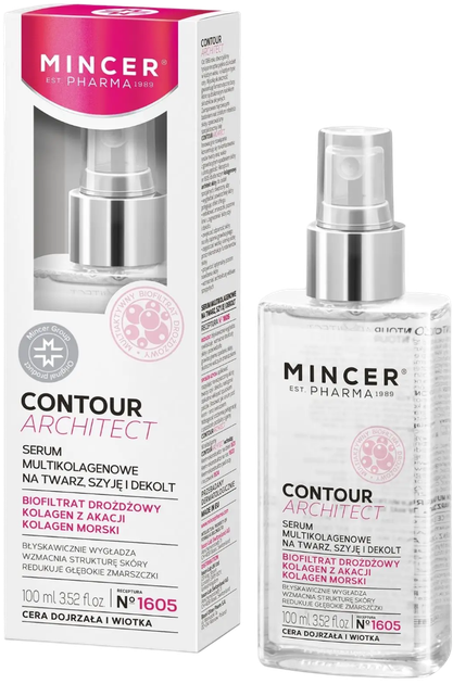 Serum na twarz i szyję Mincer Pharma Contour Architect 1605 multikolagenowe do cery dojrzałej i wiotkiej 100 ml (5902557262618) - obraz 1