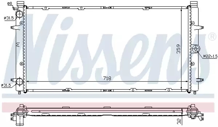 Радиатор охлаждения двигателя VW TRANSPORTER, NISSENS (65273A) - изображение 1