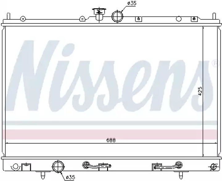 Радиатор охлаждения двигателя MITSUBISHI OUTLANDER, NISSENS (62893) - изображение 1