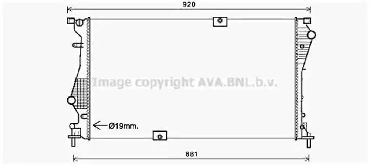 Радіатор охолодження двигуна VAUXHALL VIVARO, OPEL VIVARO, AVA COOLING (RTA2601) - зображення 1