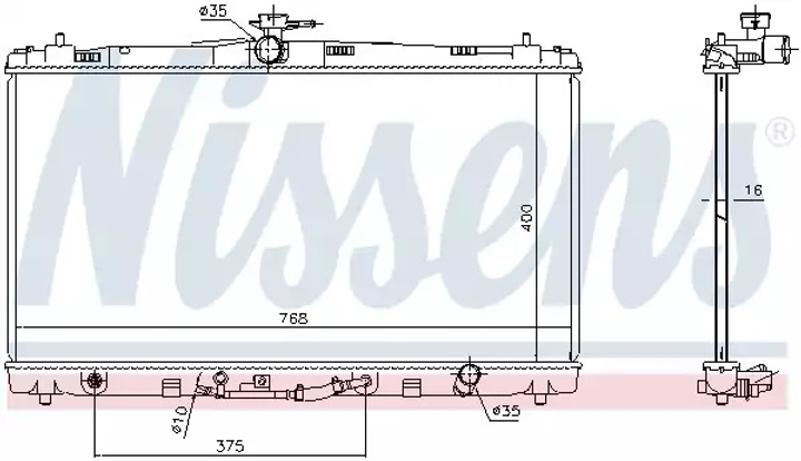 Радиатор охлаждения двигателя TOYOTA AURION, NISSENS (646906) - изображение 1