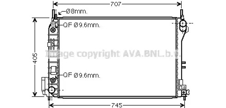 Радіатор охолодження двигуна FIAT CROMA, OPEL VECTRA, AVA COOLING (OLA2341) - зображення 1