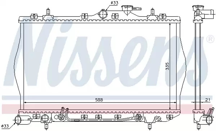 Радиатор охлаждения двигателя HYUNDAI ACCENT, NISSENS (670011) - изображение 1