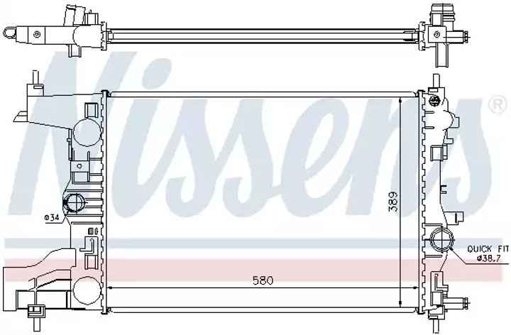 Радиатор охлаждения двигателя VAUXHALL ASTRA, OPEL ASTRA, NISSENS (630726) - изображение 1