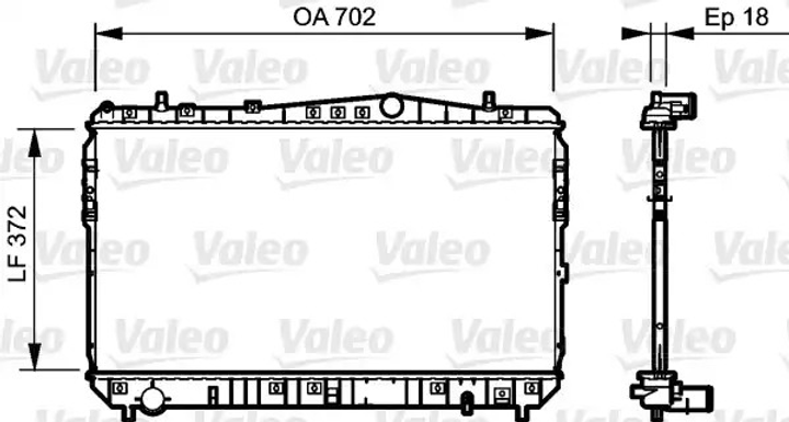 Радиатор охлаждения двигателя CHEVROLET LACETTI, DAEWOO NUBIRA, VALEO (735159) - изображение 1