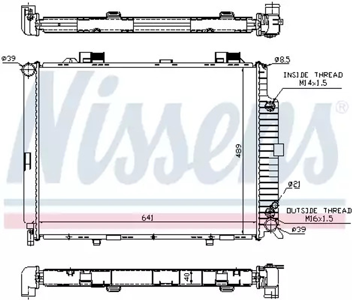 Радиатор охлаждения двигателя MERCEDES-BENZ E-CLASS, NISSENS (62689A) - изображение 1