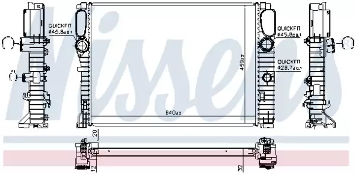 Радиатор охлаждения двигателя MERCEDES-BENZ E-CLASS, NISSENS (62797A) - изображение 1