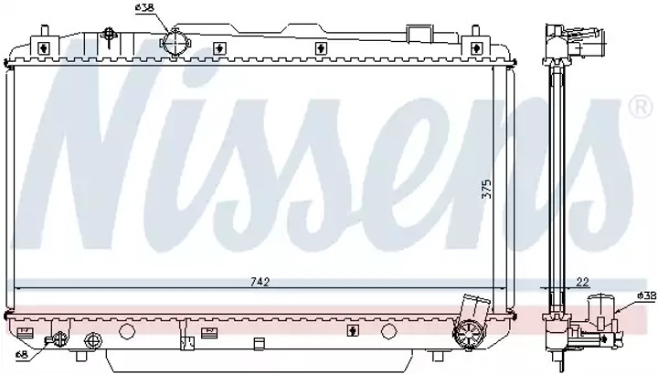 Радиатор охлаждения двигателя TOYOTA RAV, NISSENS (64638A) - изображение 1