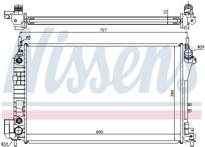 Радіатор охолодження двигуна CADILLAC BLS, FIAT CROMA, NISSENS (63023) - зображення 1