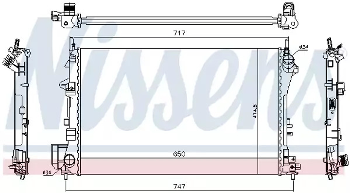 Радіатор охолодження двигуна CADILLAC BLS, SAAB 9-3, NISSENS (63024A) - зображення 1